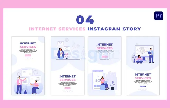 Internet Services and User 2D Vector Instagram Story